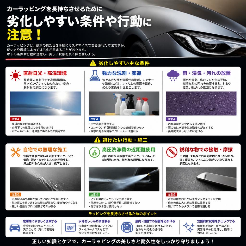 避けるべき条件と行動
