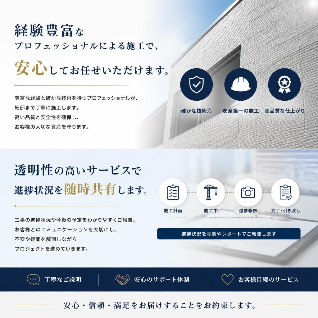 プロの技術で保証される安心感