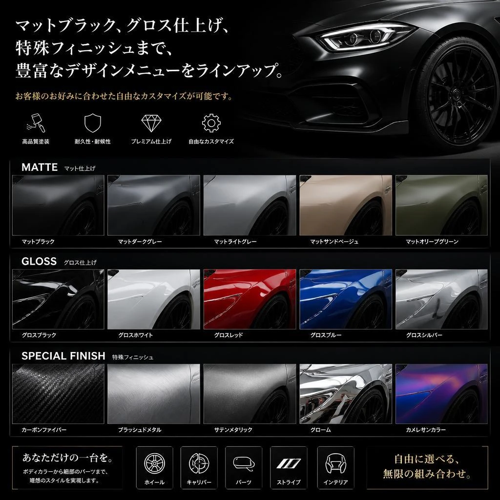 さまざまなデザインオプション