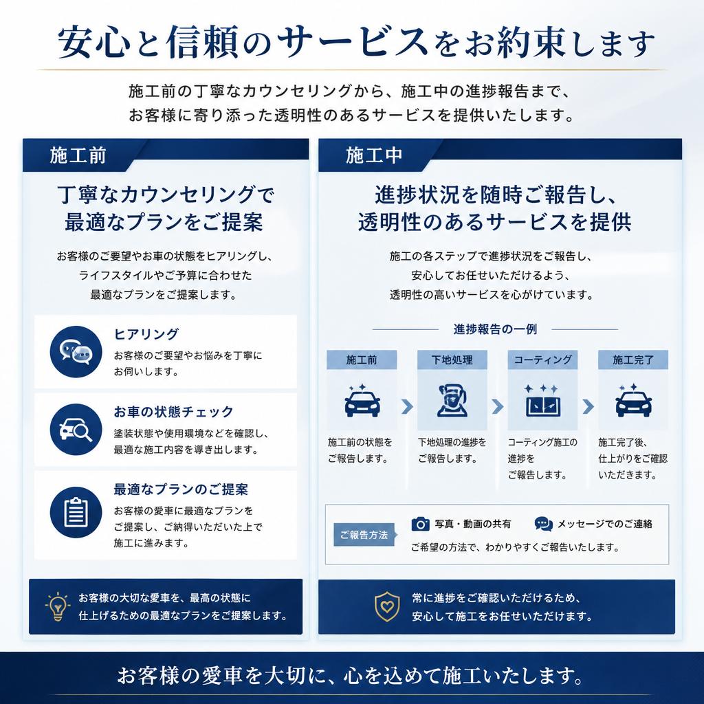 施工の流れと透明性