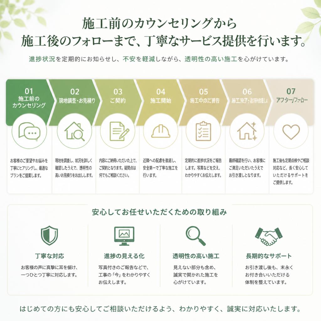 安心の施工プロセス