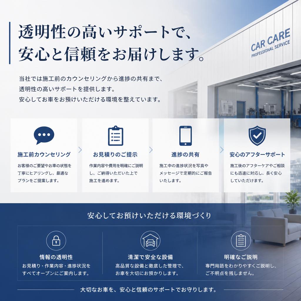 施工の流れと透明性