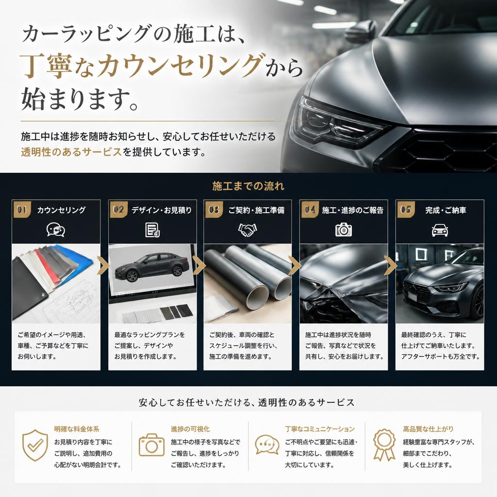 施工の流れと透明性
