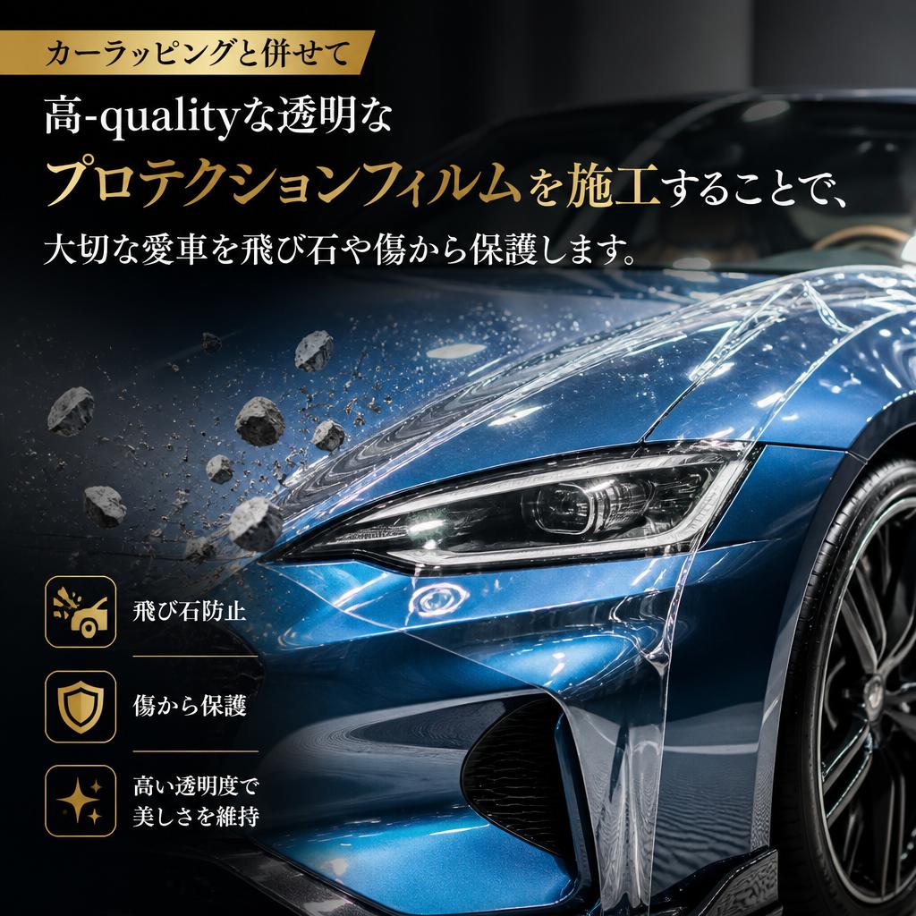 透明なプロテクションフィルム施工で愛車を守る