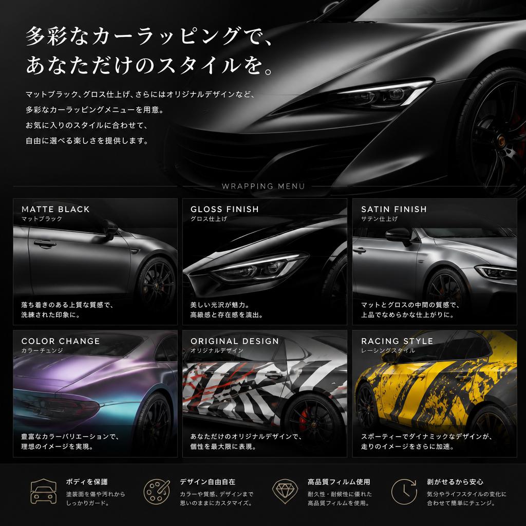豊富なデザインメニュー