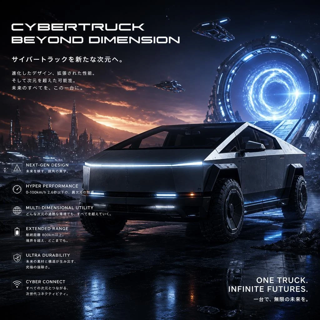 サイバートラックを新たな次元へ！福岡でカーラッピングは株式会社Xceed Design Garage