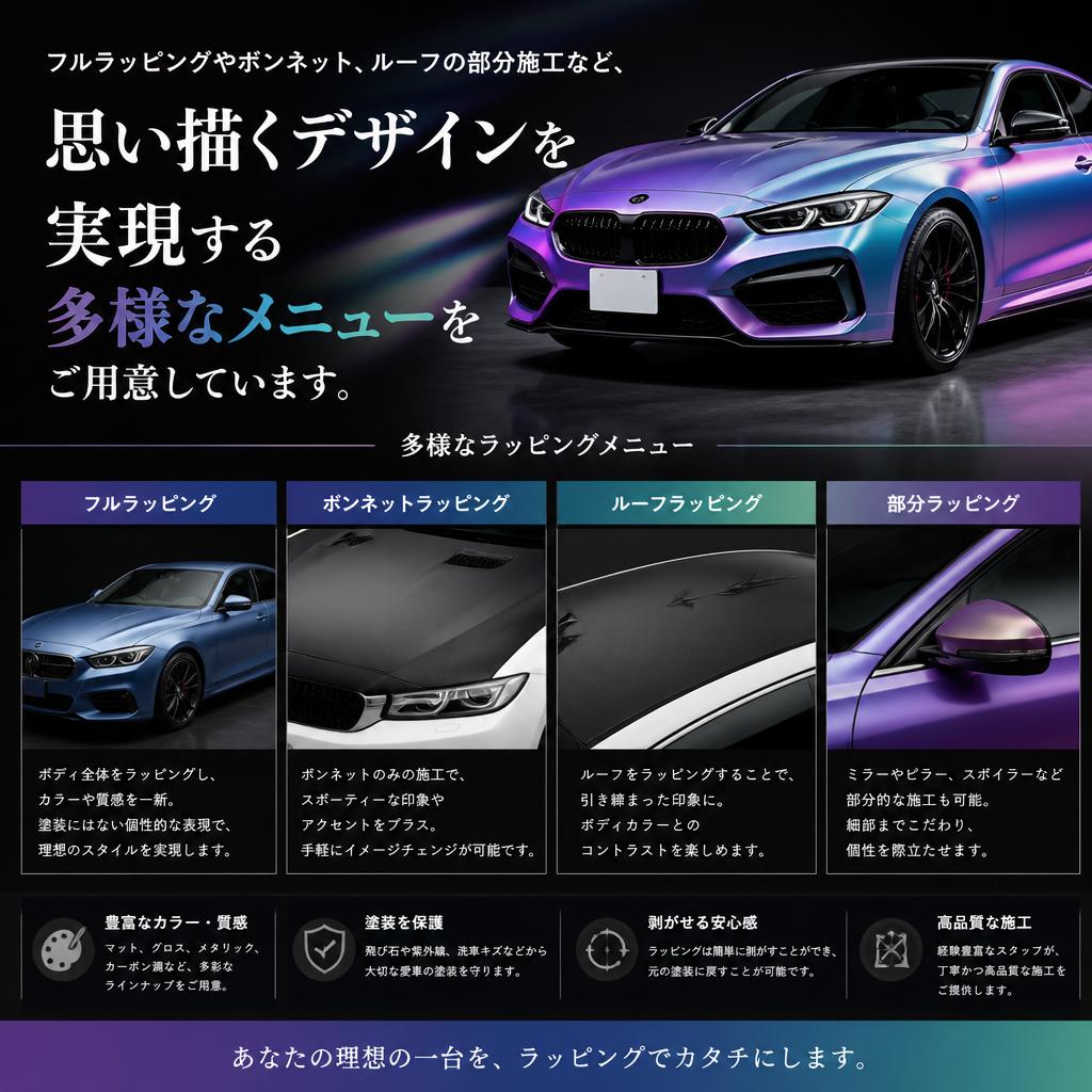2. カーラッピングの多彩なメニュー