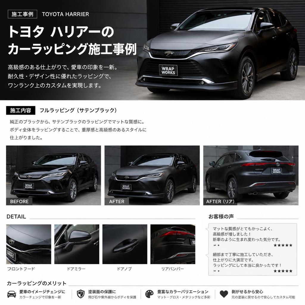 トヨタ ハリアーのカーラッピング実績