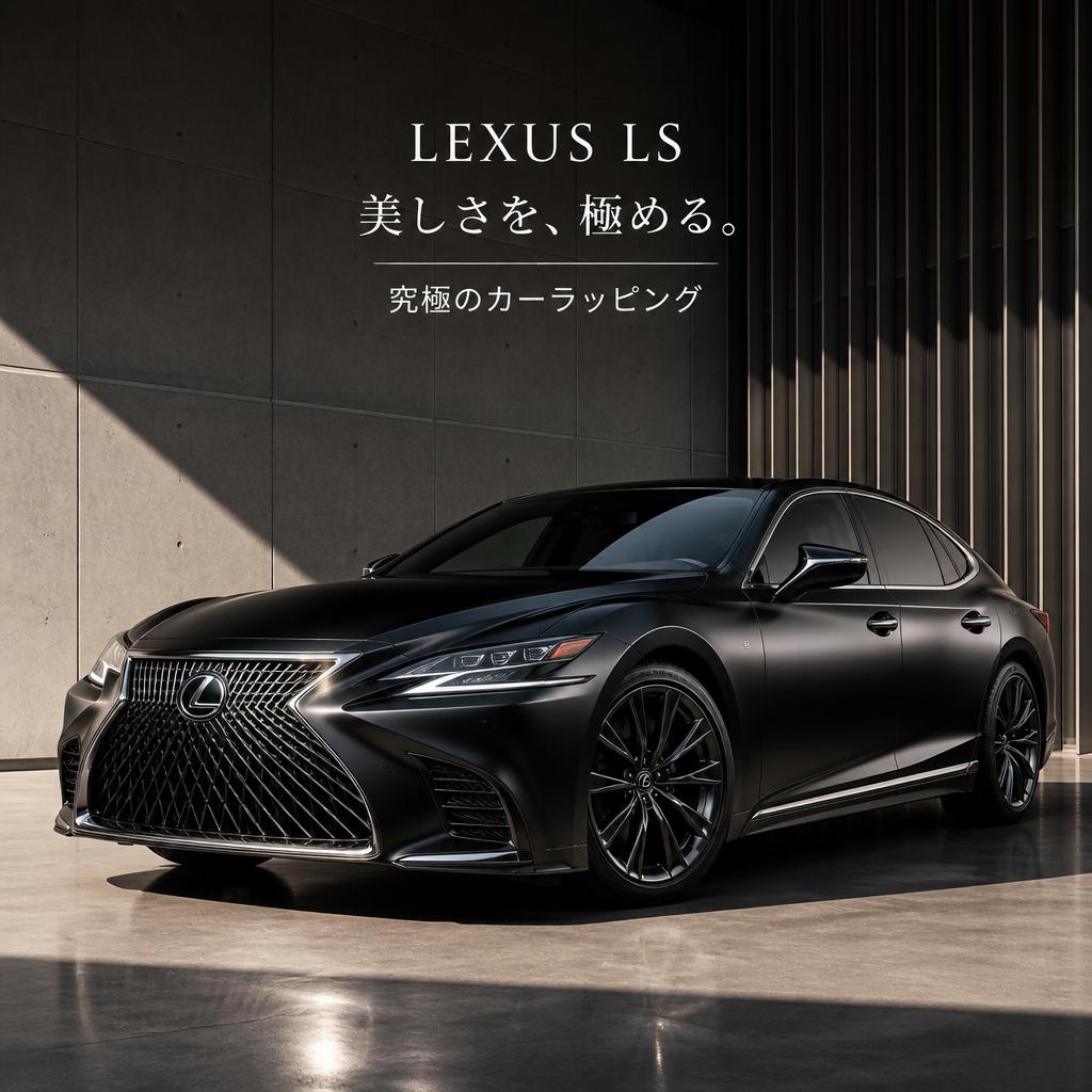 LEXUS LSの美しさを引き出す、究極のカーラッピング。福岡でカーラッピングは株式会社Xceed Design Garage