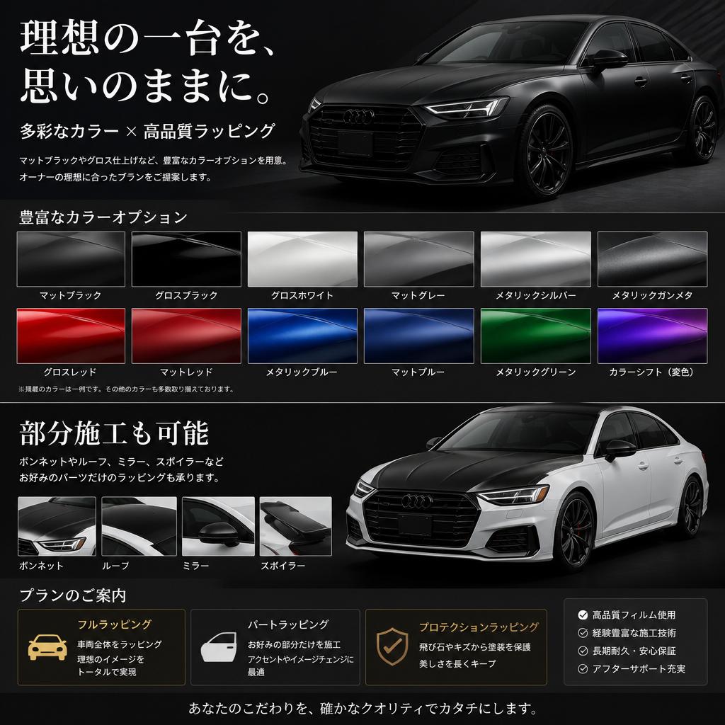 多彩なカーラッピングメニュー
