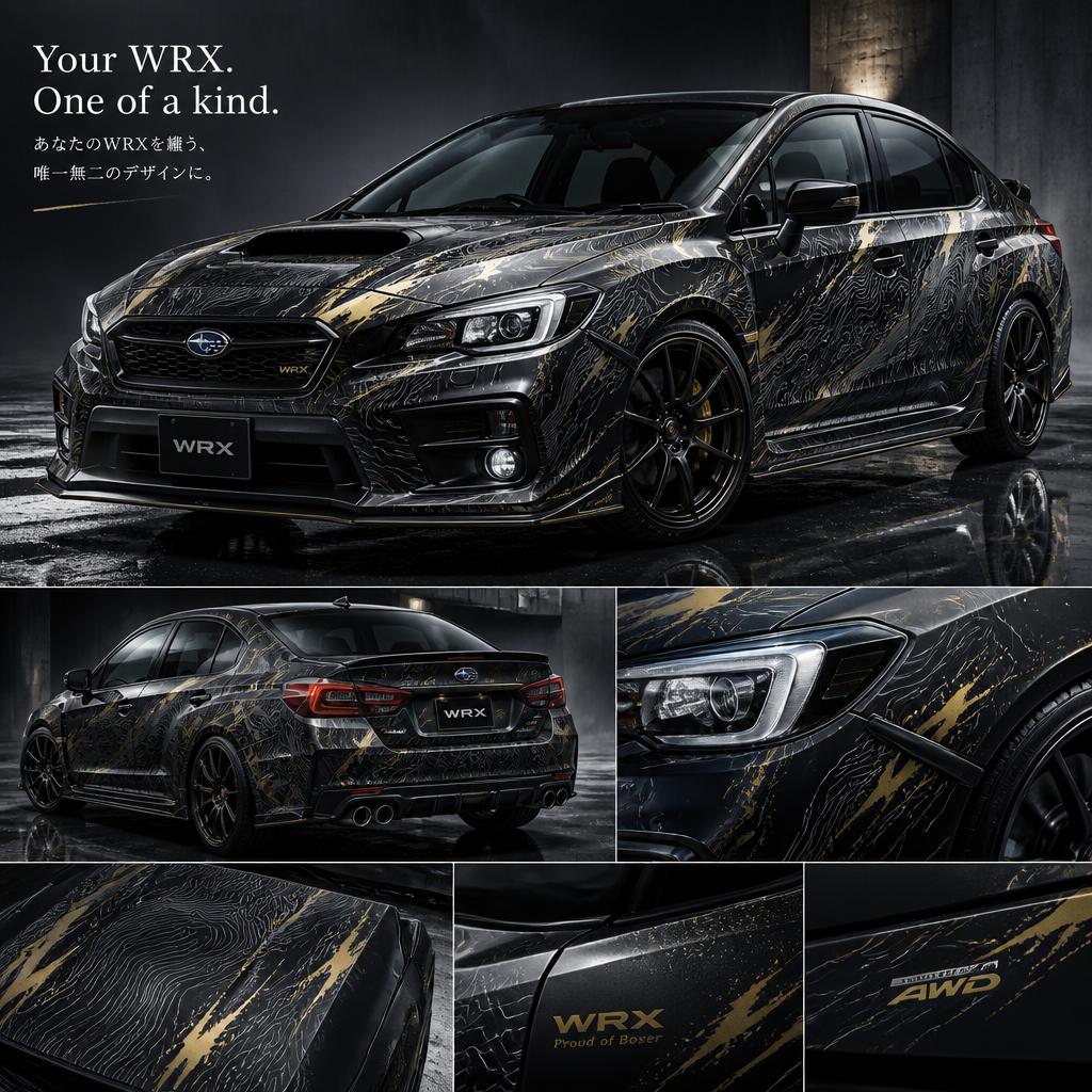 あなたのWRXを纏う、唯一無二のデザインに。福岡でカーラッピングは株式会社Xceed Design Garage
