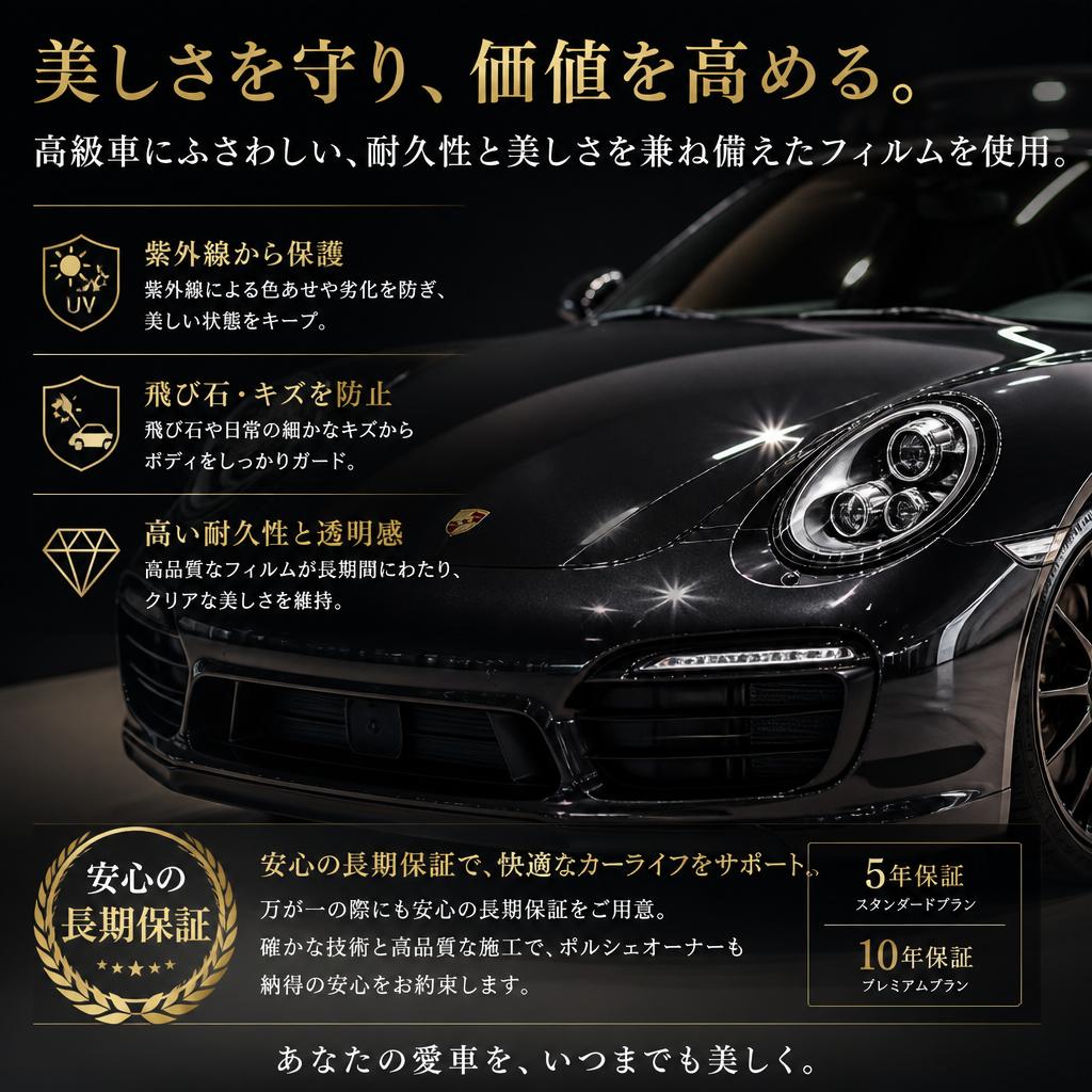高品質なフィルムを使用した安心施工