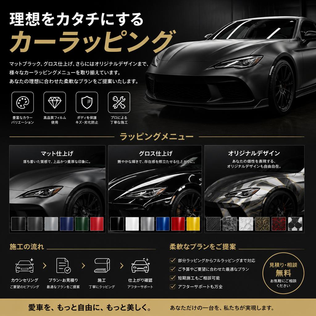多彩なカーラッピングメニュー